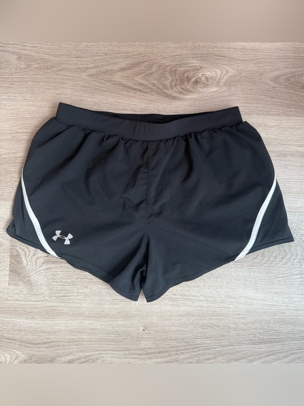 Under Armour Black Athletic Shorts with White Trim